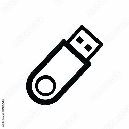 Black and white USB flash drive.