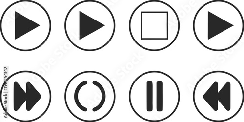 Black player control on white background controls 1