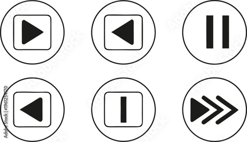 Black player control on white background controls 5