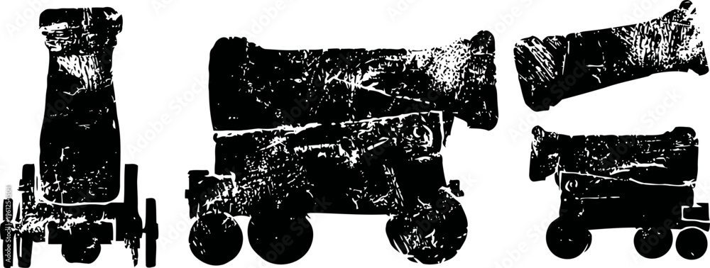 Obraz premium Wooden toy train set with vintage design and black wheels on white background