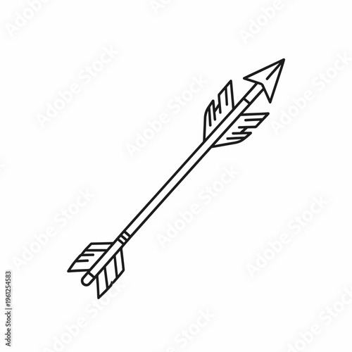 Arrow with fletching and sharp tip.