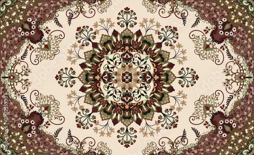 Vintage flowers for use in fabric designs and carpet pattern design.