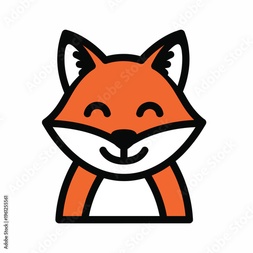 Cartoon Fox Face Closeup Illustration 1.
