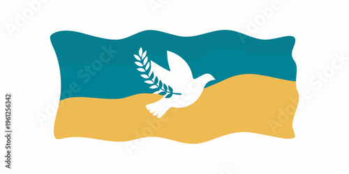 Flag of bosnia and herzegovina featuring a white dove and stars