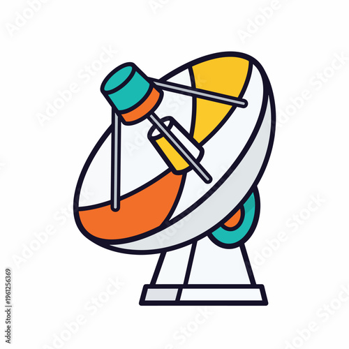 Colorful telescope with orange and teal.