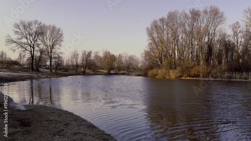 Beautiful sunset landscape on the river