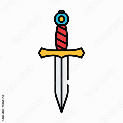 Colorful Cartoon Style Dagger Weapon 1.