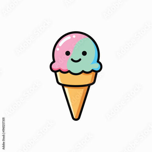 Colorful Ice Cream Cone Dessert Treat 1.