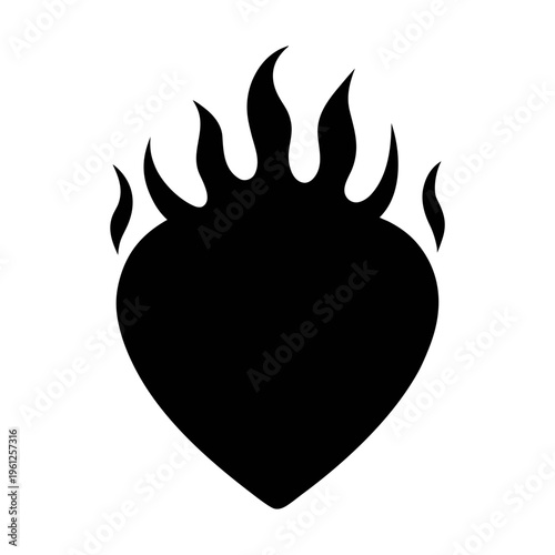 Burning heart vector illustration graphic design love flame fire passion hot element design icon