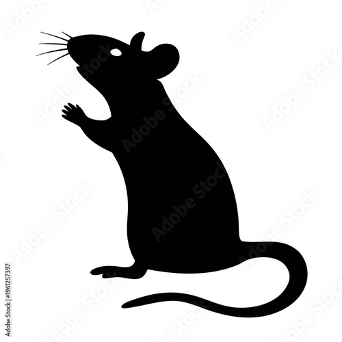 Silhouette of a black rat rodent illustration vector image pest control and animal design concept