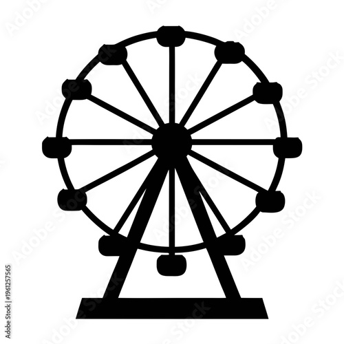 Explore the iconic ferris wheel silhouette vector image for amusement park and fairground designs
