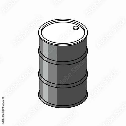 Industrial metal oil drum container.