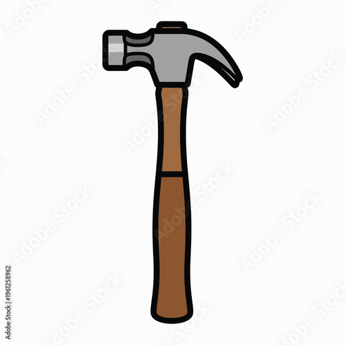 Hammer with brown wooden handle 1.