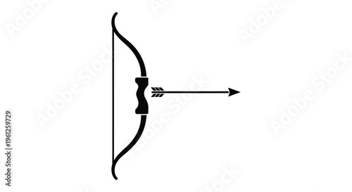 Black bow and arrow illustration a striking visual silhouette