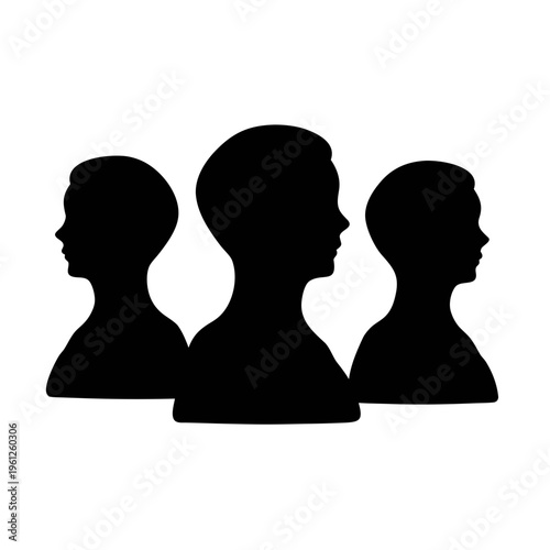 Group silhouette illustration for team collaboration and community representation graphic design element