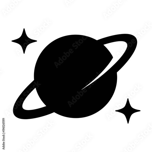 Planet saturn icon vector illustration for astronomy space science and education graphic design