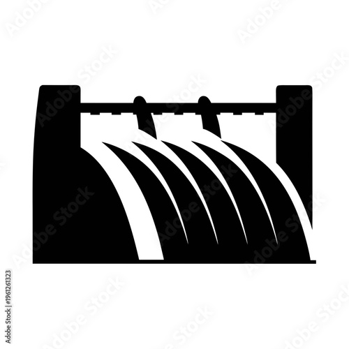 Hydroelectric dam illustration for renewable energy and power generation concept design resource vector
