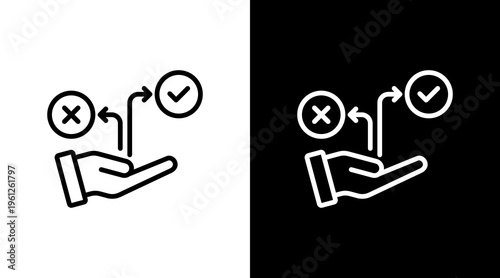 Decision Making White Icon Set Design