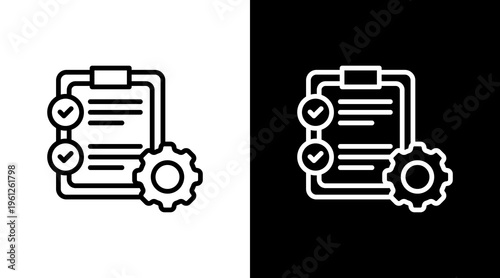 Action Checklist White Icon Set Design