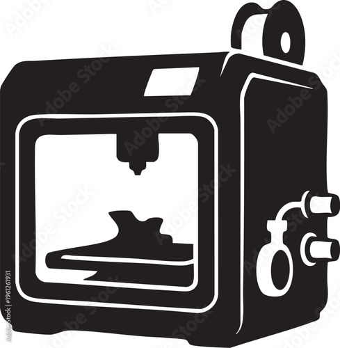 Desktop Metal 3D Printer Silhouette, Additive Manufacturing Machine for Metal Prototyping and Production