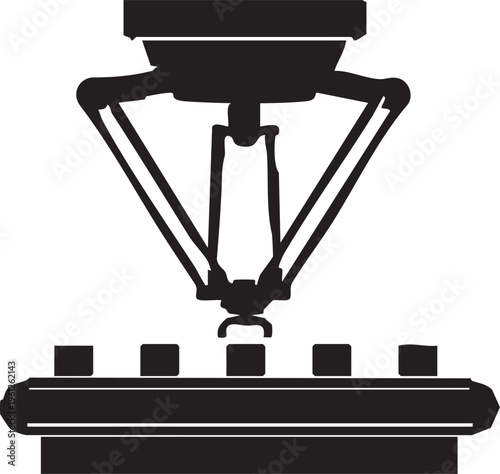 High speed pick and place delta robot system silhouette