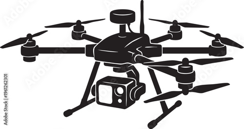 Industrial Heavy-Lift Hexacopter Silhouette, Dual Thermal and Visible Gimbal, RTK GPS Module