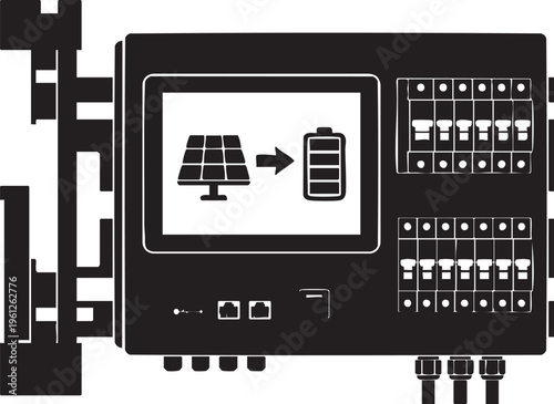 Silhouette of a Smart Home Microgrid Energy Panel