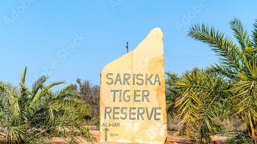 Entrance of Sariska National Park which is a tiger reserve in Alwar district, Rajasthan, India