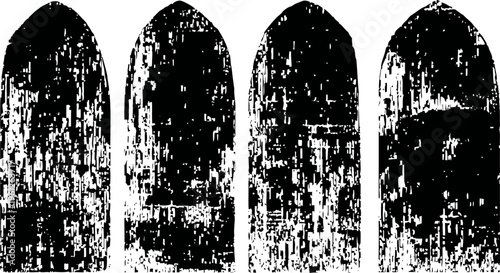 grunge wood texture with rough distressed black paint on vertical planks