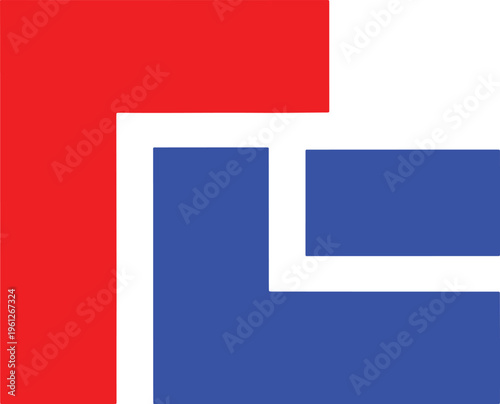 Free Download Red and blue abstract geometric shapes forming a whisk pattern on white background - GFXLoad