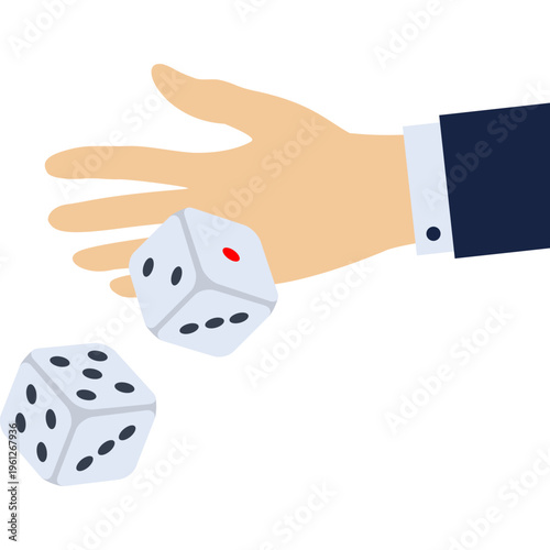 Playing dice illustration. Game craps image. Casino gambling and betting background.
