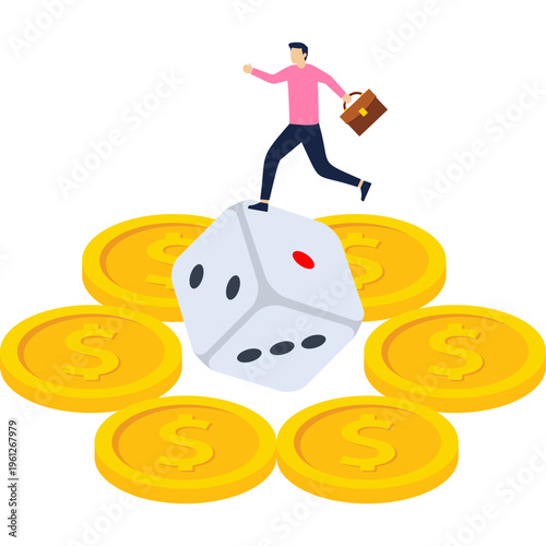 Investment or business venture, gambling or gambler, the trader's dice on the bill are jumping
