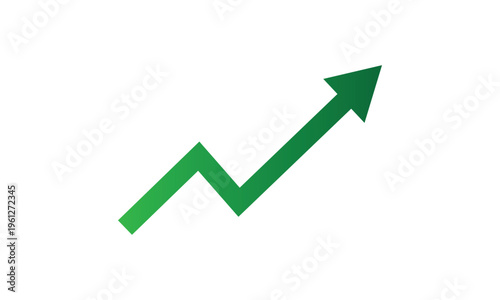 abstract green gradient financial growth arrow symbol.