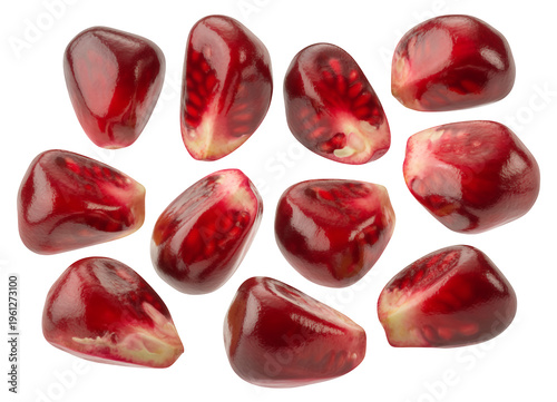 Pomegranate seeds food nutrition isolated on a transparent background
