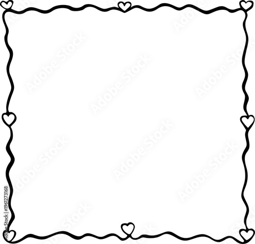 Square Decorative Frame with Hearts