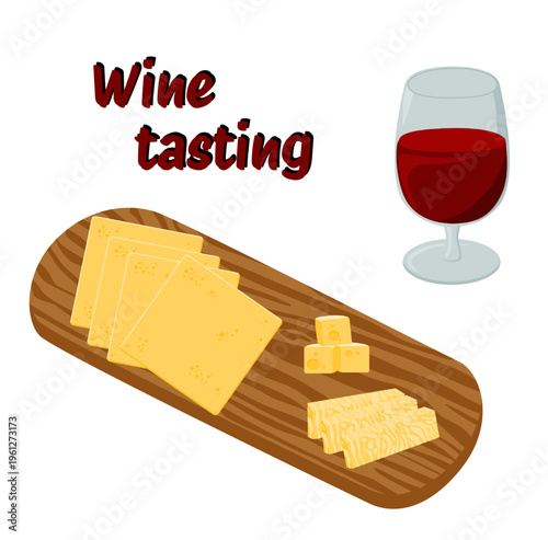 Wine and Cheese Tasting Illustration