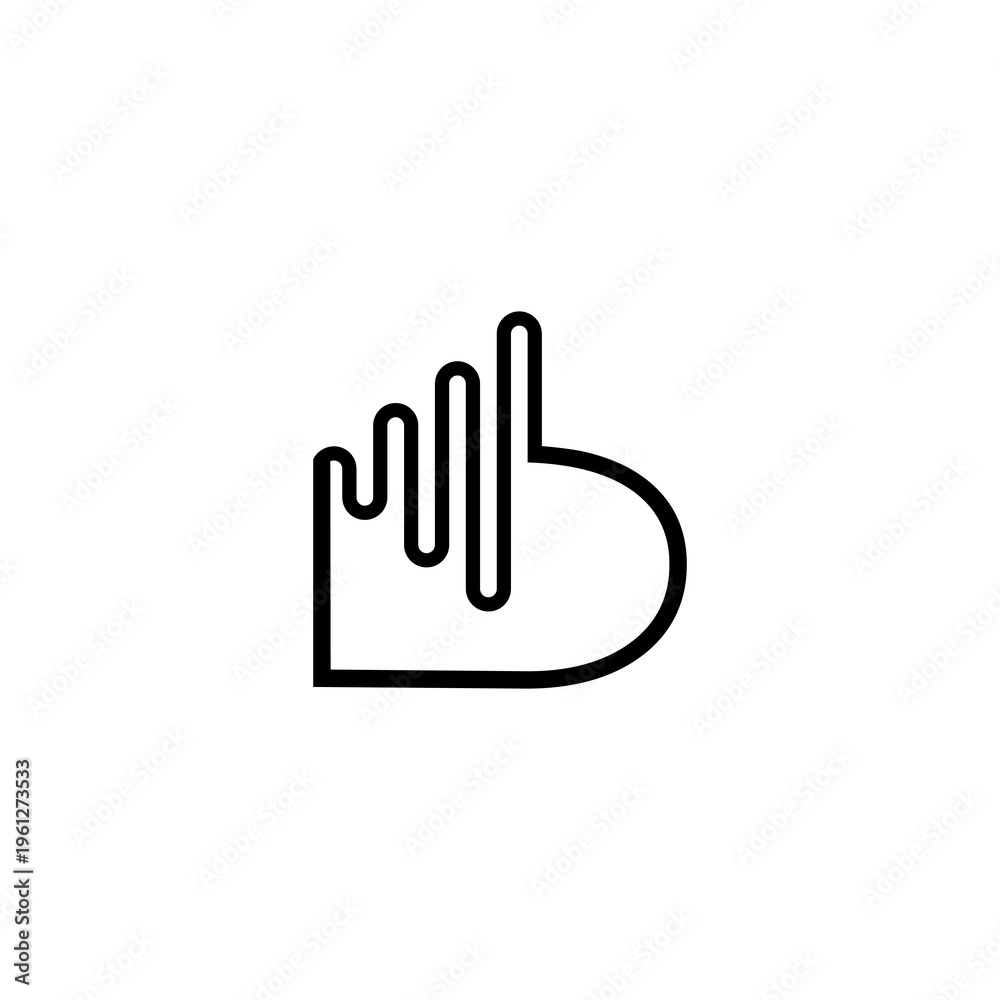 Obraz premium Stylized Letter B Play Button Loading Icon