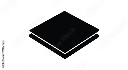 Two stacked squares a minimalist geometric design silhouette