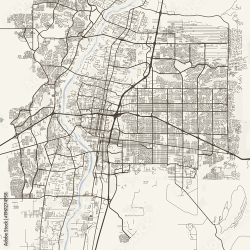 Albuquerque City Map Sophisticated Geometric Urban Topography Featuring Meticulous Linework and Balanced Composition in a Timeless Minimalist Scandinavian Blueprint Aesthetic Perfect for Modern Interi