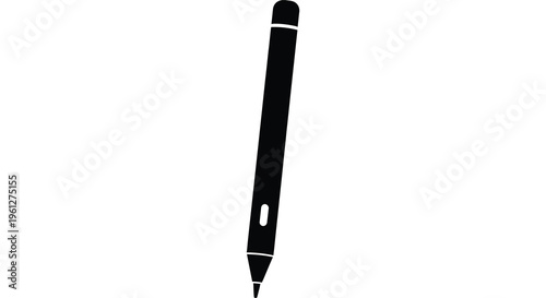 Simple black stylus isolated on a white background a stark silhouette