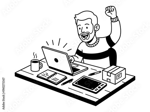 Woman closing laptop after productive work session