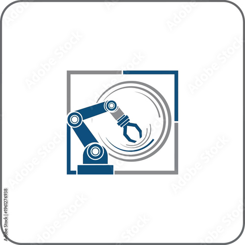 Robot arm in a square frame.