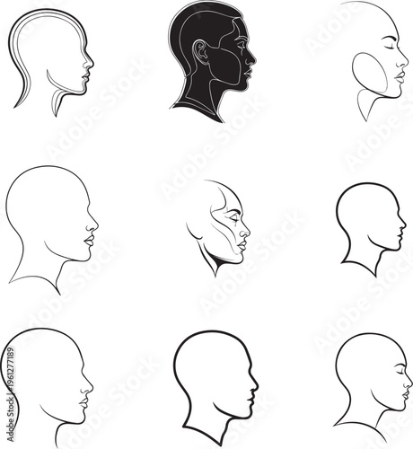 Silhouette of a man and woman facing each other with speech bubbles above their heads