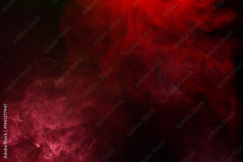 Fototapeta premium Red steam on a black background.