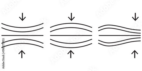 Elastic thin line vector icon set.