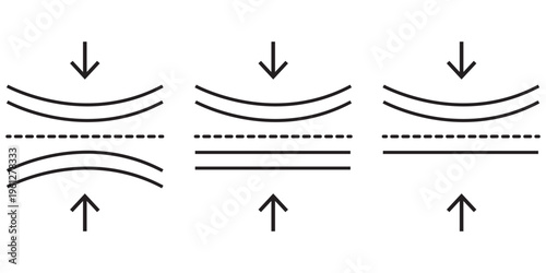Elastic thin line vector icon set.