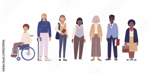 Diverse group of people standing together showcasing inclusivity and representation