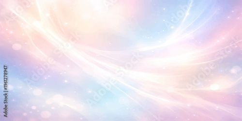 A bright abstract colorful background featuring a sunny blue sky with bokeh light flares and a glowing rainbow vector design for a summer nature wallpaper backdrop
