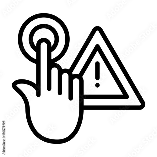 Touch Warning Vector Line Icon Design