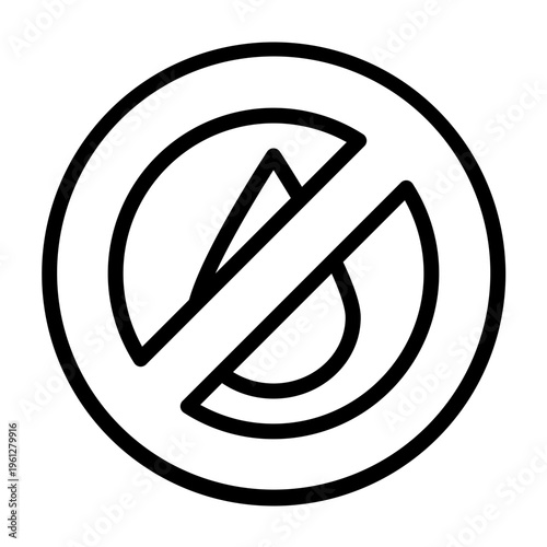 Unsafe Drinking Water Vector Line Icon Design